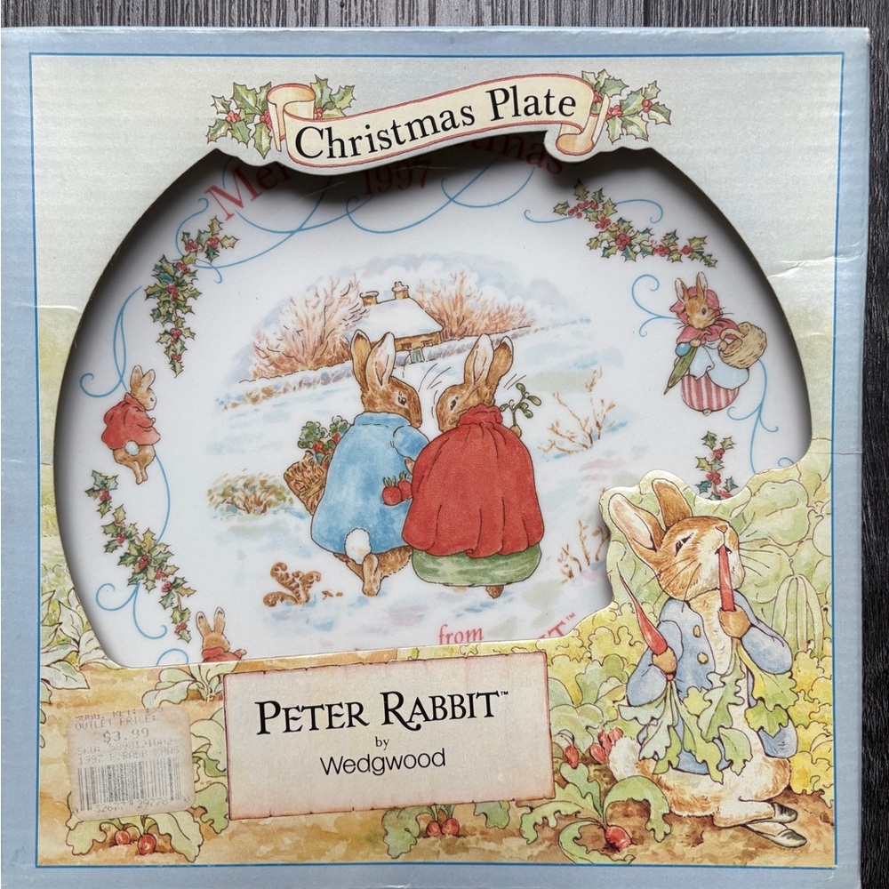 Vintage Wedgwood Peter Rabbit Christmas Collector Plate 1997 Made in England NIB - Picture 3 of 13